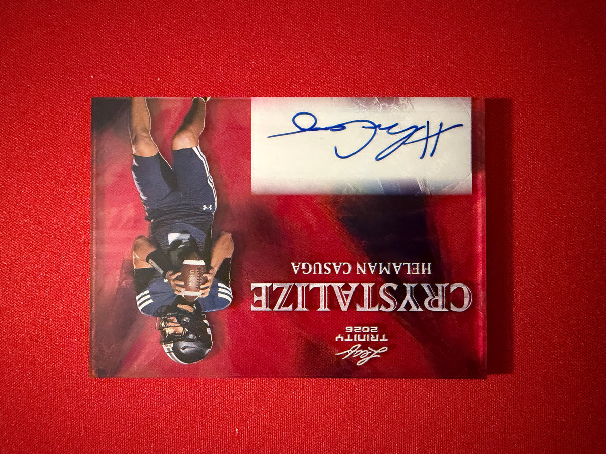 Helaman Casuga 2026 Leaf Trinity Football Crystalize Auto Pink SSP