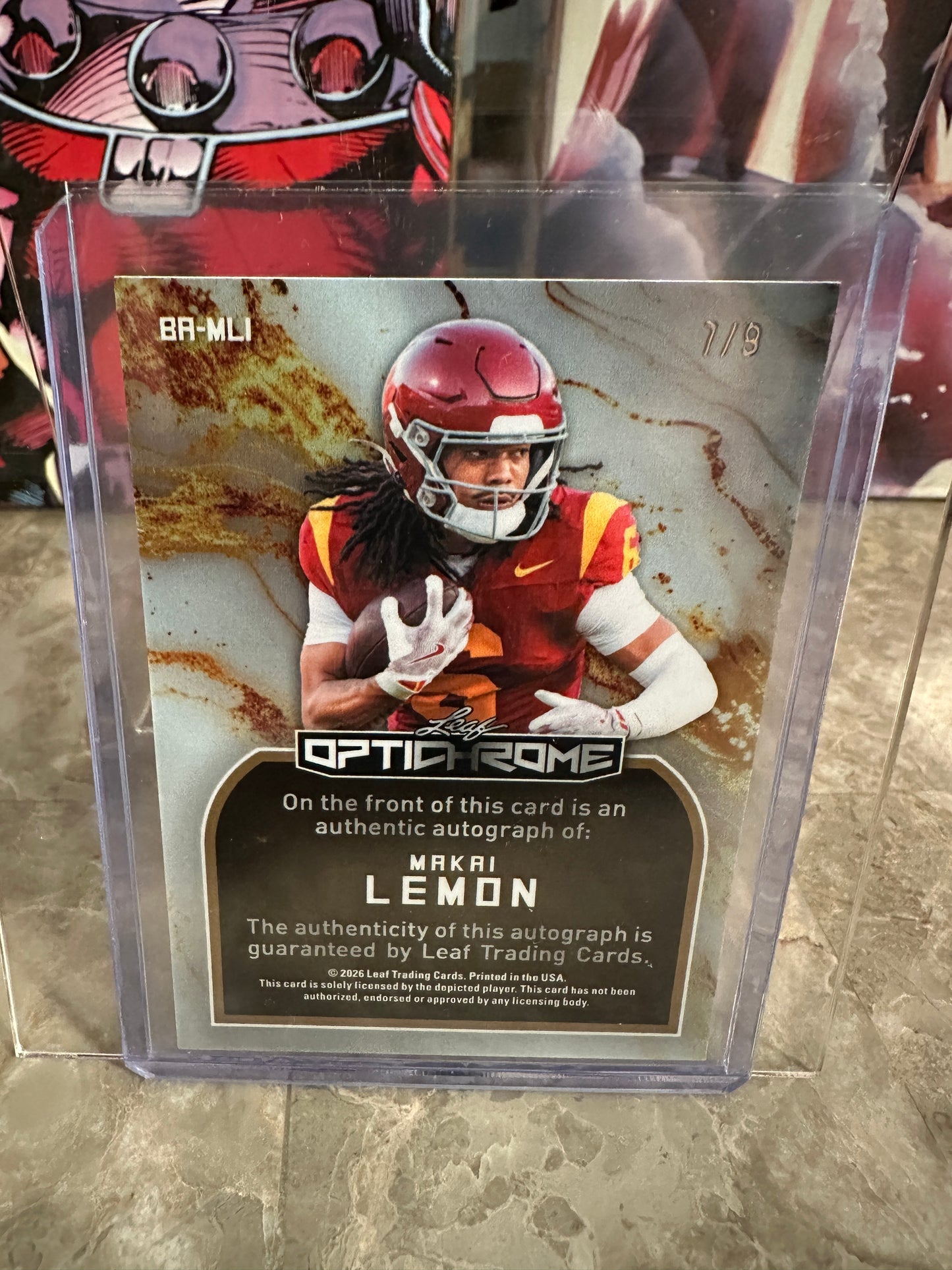 2026 Leaf Optichrome Makai Lemon SILVER SHIMMER AUTO /9 Eagles 1st Rd BA-ML1