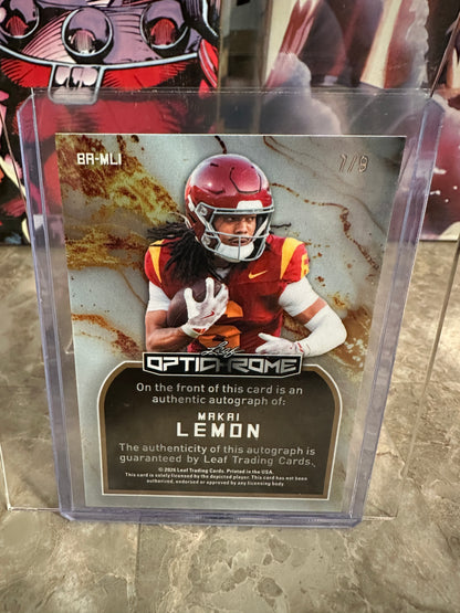 2026 Leaf Optichrome Makai Lemon SILVER SHIMMER AUTO /9 Eagles 1st Rd BA-ML1