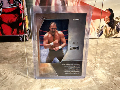 Jake The Snake Roberts 2026 Leaf Metal Ring Kings Base Auto Silver /10