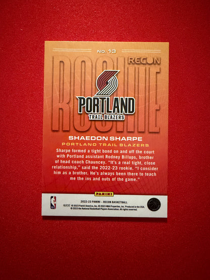 Shaedon Sharpe 2022-23 Panini Recon Basketball Rookie Recon #13