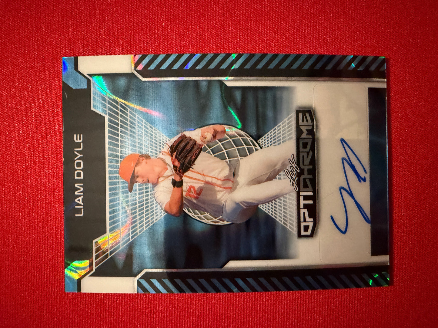 Liam Doyle 2025 Leaf Optichrome Baseball Base Auto Platinum /7