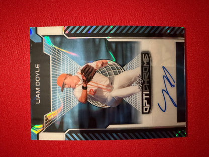 Liam Doyle 2025 Leaf Optichrome Baseball Base Auto Platinum /7