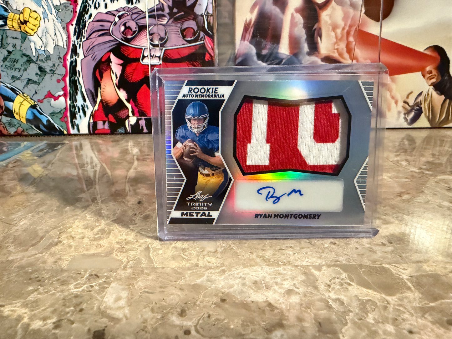 Ryan Montgomery 2026 Leaf Trinity Rookie Auto Mem Metal Multicolor Patch /15