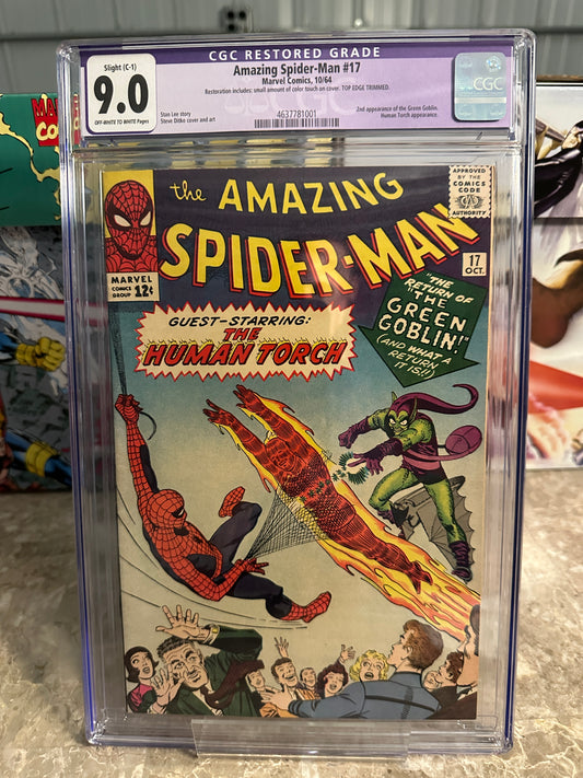 Amazing Spider-Man #17 CGC 9.0 Restored (1964 Marvel) - Brand New Case