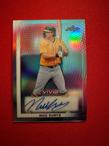 Nick Kurtz 2026 Leaf Vivid Teal Autograph 8/35 Athletics 2025 AL ROY Unanimous