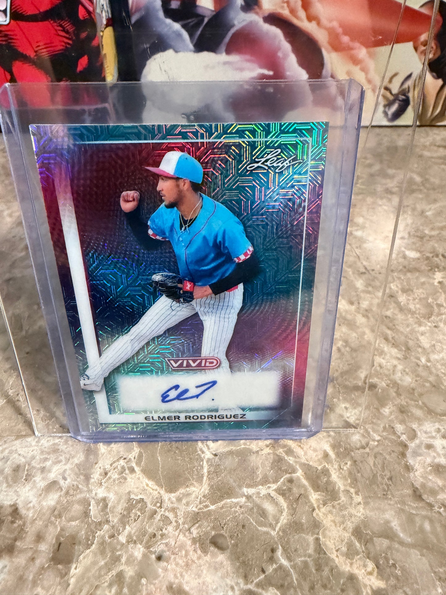 2026 Leaf Vivid Baseball Teal Elmer Rodriguez Certified Autograph /35