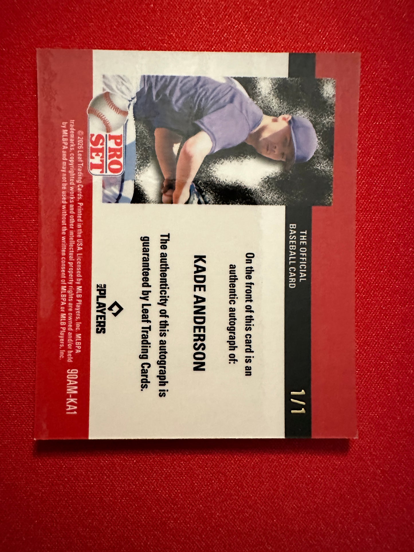 Kade Anderson 2026 Leaf Pro Set 1990 Mini Silver Lazer 1/1 Auto