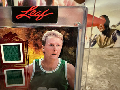 2026 Leaf Art of Sport Work of Art Larry Bird Triple Game-Used 1/3 Bookend