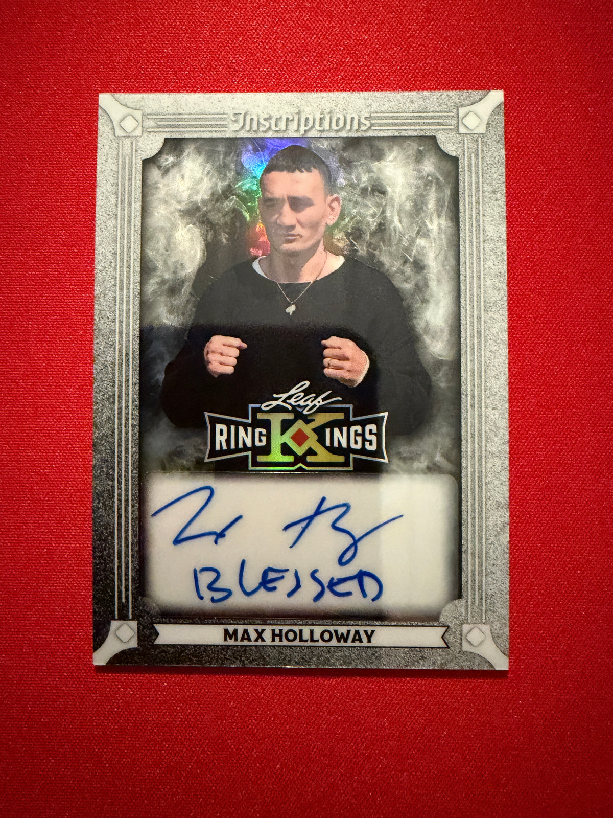 Max Holloway 2026 Leaf Metal Ring Kings Metal Inscriptions Auto White 1/1