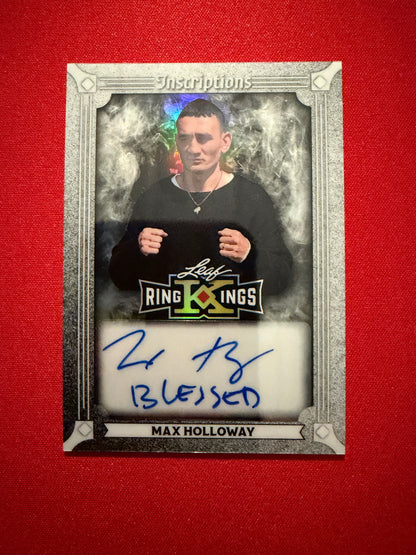 Max Holloway 2026 Leaf Metal Ring Kings Metal Inscriptions Auto White 1/1