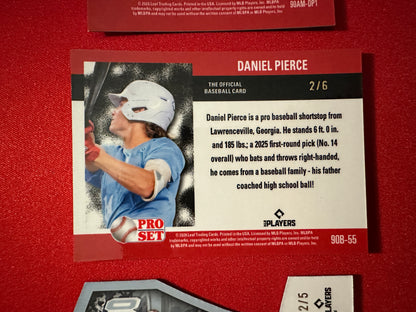 Daniel Pierce 2026 Pro Set Metal 1/1 Gold AUTO, /5 & /6 RWB Lazer Lot - Rays