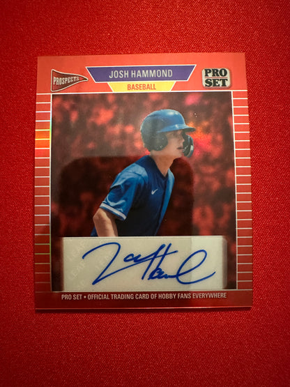 Josh Hammond 2026 Leaf Pro Set 1989 Mini Orange Prismatic 1/1 Autograph