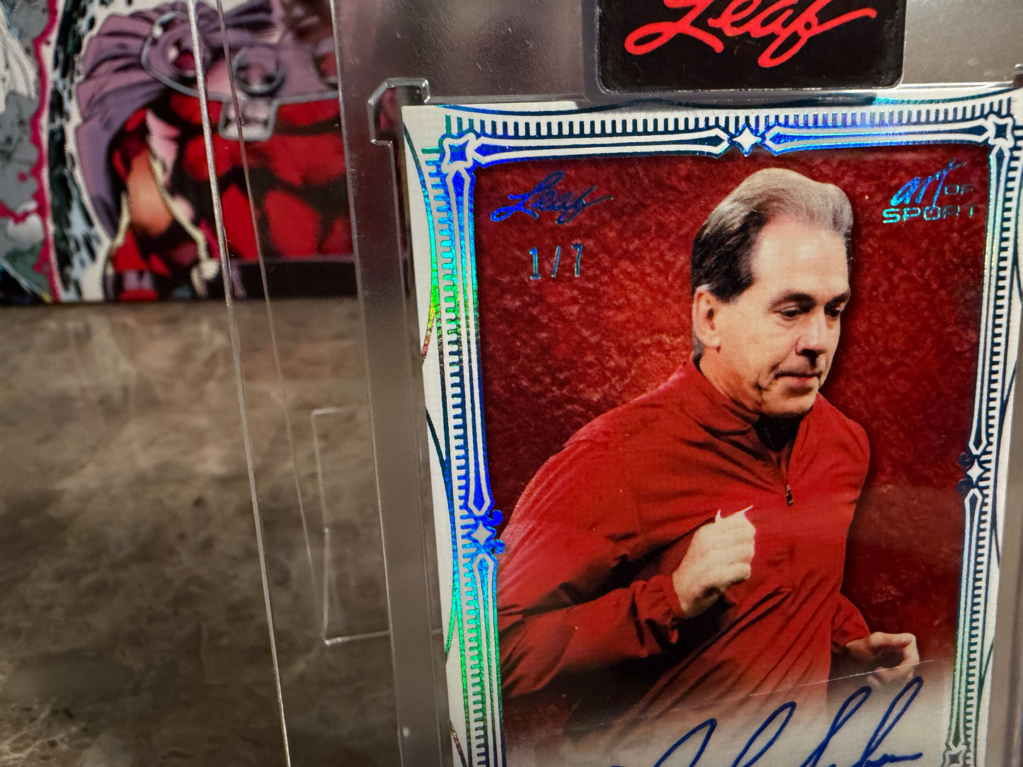 Nick Saban 2026 Leaf Art of Sport Base Auto Platinum 1/7