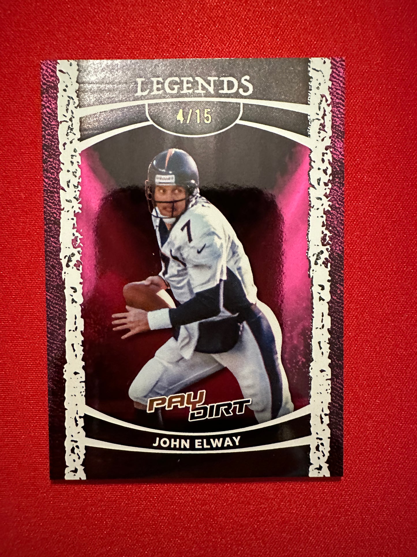 John Elway 2026 Leaf Paydirt Football Legends Pink Parallel /15