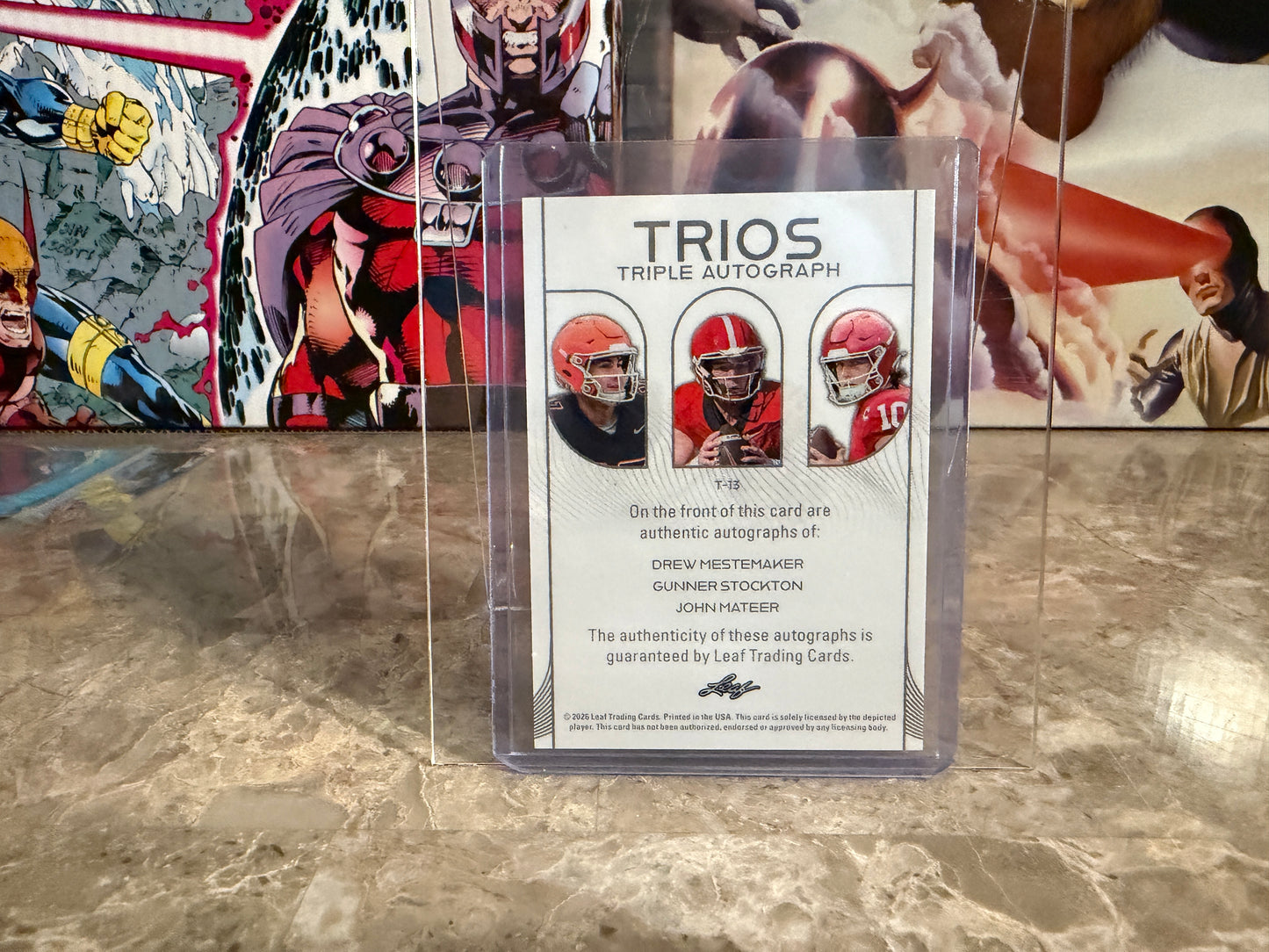 Mestemaker Stockton Mateer 2026 Leaf Trinity Football Trios Triple Auto /5