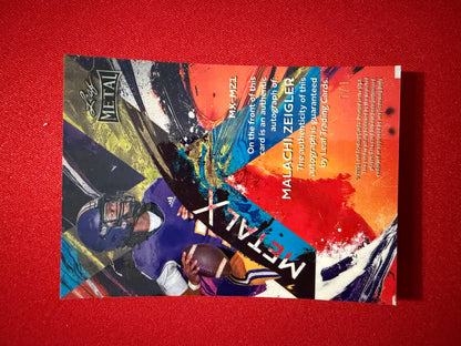 Malachi Ziegler 2026 Leaf Metal Football Metal X Auto Silver Shimmer 1/1