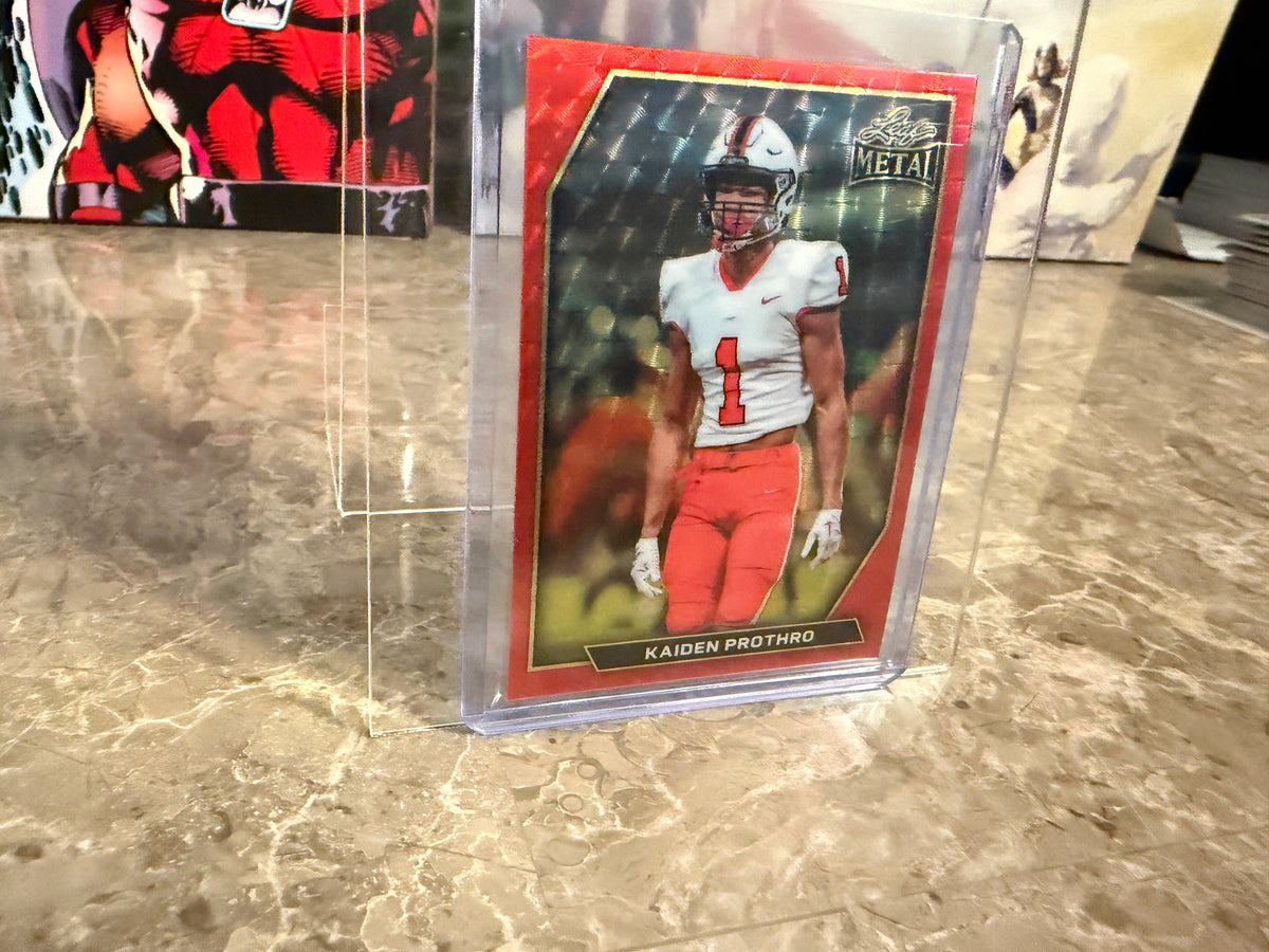 Kaiden Prothro 2026 Leaf Metal Football Red Flood Super Prismatic 1/1