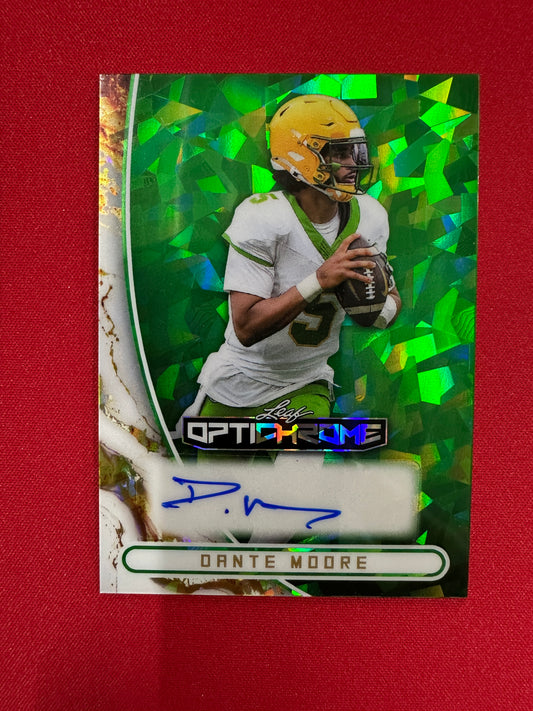 (2026/05/26) Dante Moore Crystal Color Match Auto /3 2026 Leaf Optichrome Football