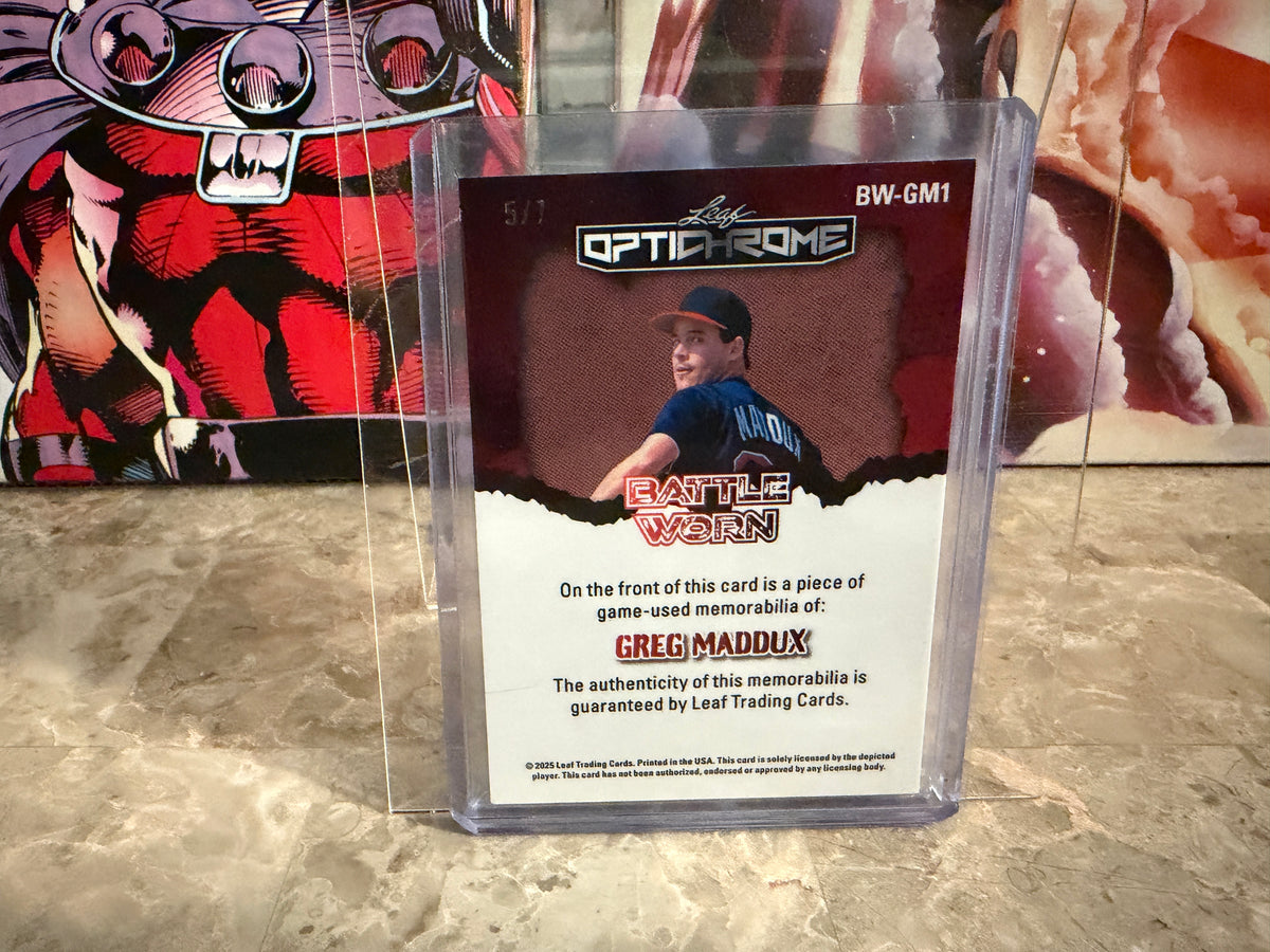 Greg Maddux 2025 Leaf Optichrome Baseball Battle Worn Game-Used Patch /7