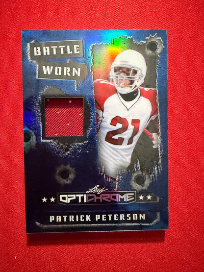 2026 Leaf Optichrome Football Battle Worn Patrick Peterson Game-Used 2/5