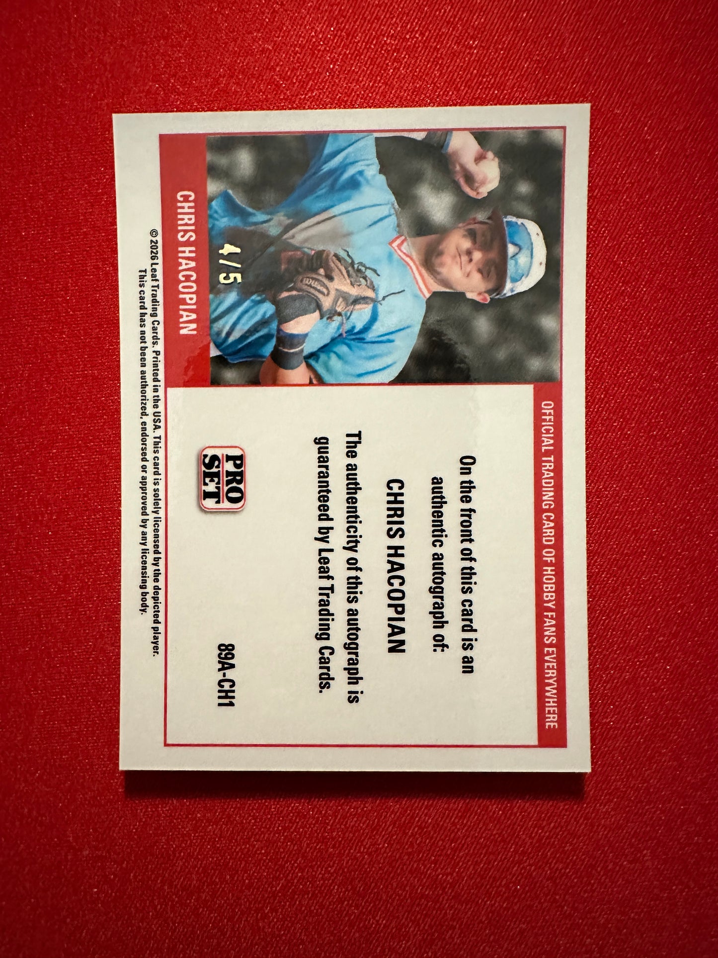 Chris Hacopian 2026 Pro Set Metal 1989 Blue Refractor AUTO /5 - Texas A&M