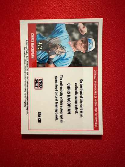Chris Hacopian 2026 Pro Set Metal 1989 Blue Refractor AUTO /5 - Texas A&M