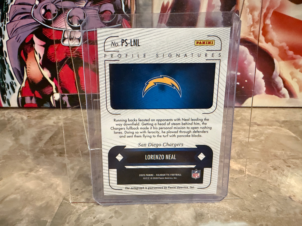 Lorenzo Neal 2025 Panini Silhouette Football Profile Signatures Auto /199