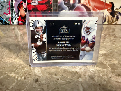2026 Leaf Pro Set Metal Bo Jackson Earl Campbell On-Card Auto /7