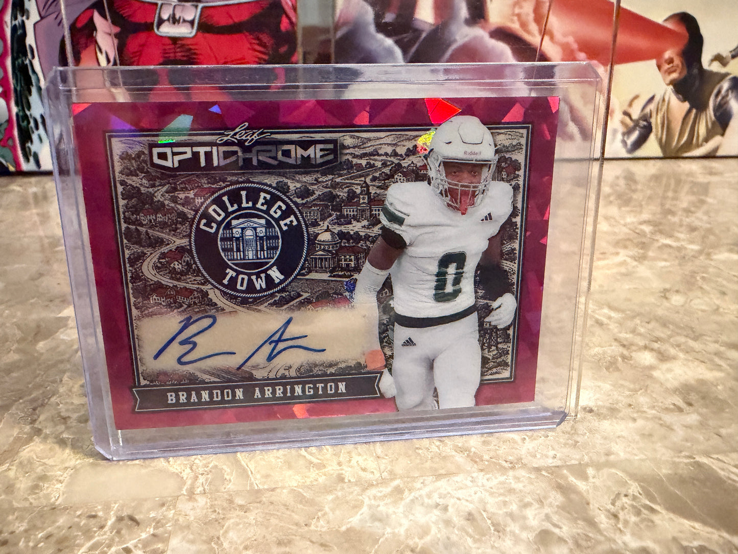 2026 Leaf Optichrome College Town Pink Crystal Brandon Arrington Autograph 1/1