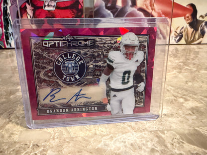 2026 Leaf Optichrome College Town Pink Crystal Brandon Arrington Autograph 1/1