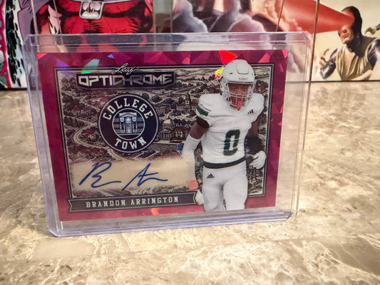 2026 Leaf Optichrome College Town Pink Crystal Brandon Arrington Autograph 1/1
