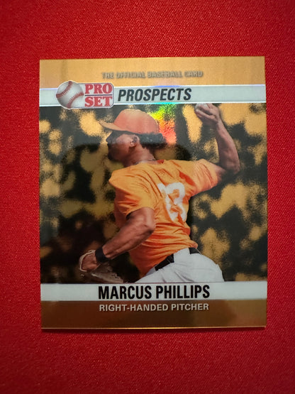 2026 Pro Set Marcus Phillips 1990 Mini Purple Auto 1/1 & Gold 1/1 Parallel Lot