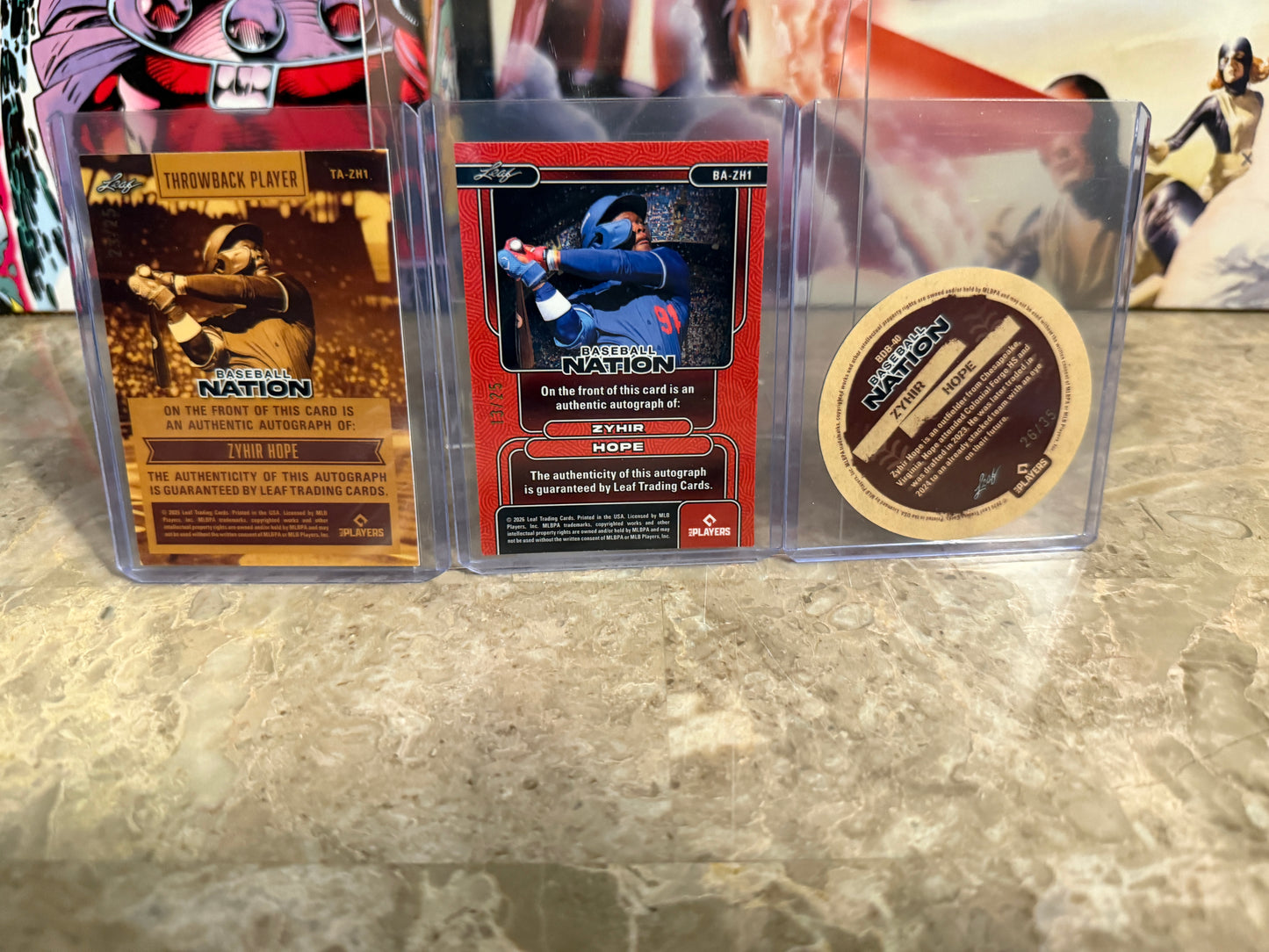 2026 Leaf Baseball Nation Zyhir Hope Auto & Die-Cut 3-Card Lot