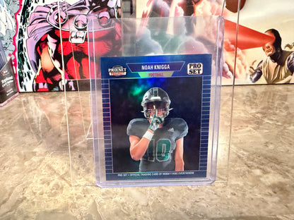 Noah Knigga 2026 Leaf Pro Set Metal Football 1989 Mini Blue /3