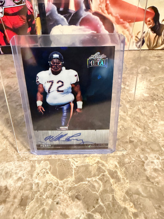 2026 Leaf Metal Football William Perry Stainless Auto Black Crystal 1/1