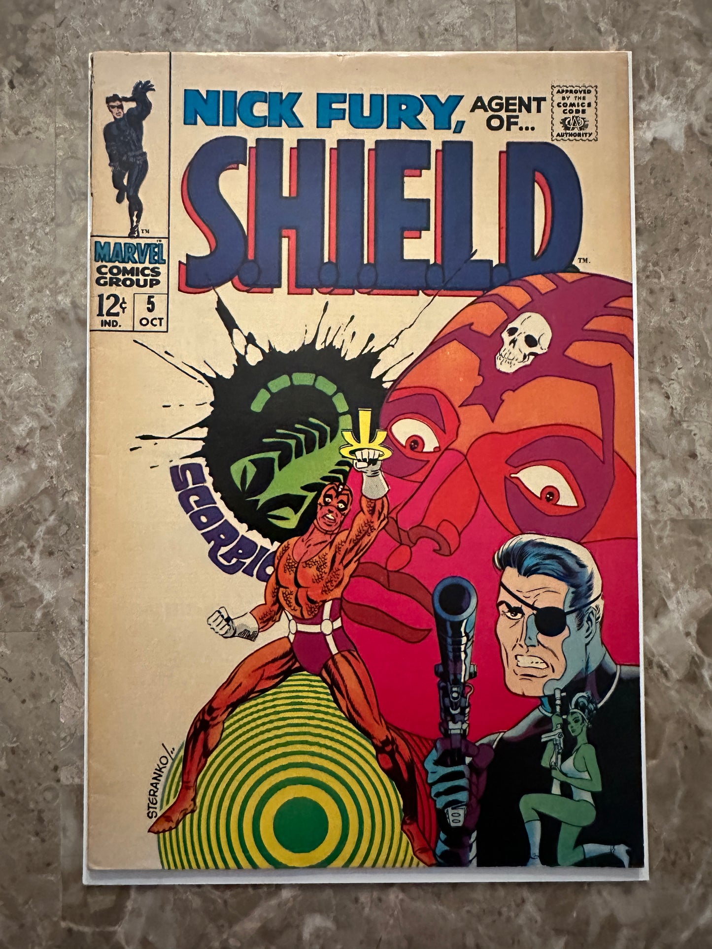 Nick Fury Agent of S.H.I.E.L.D #5 FN+ 6.5 (1968 Marvel) - Beautiful cope for grade