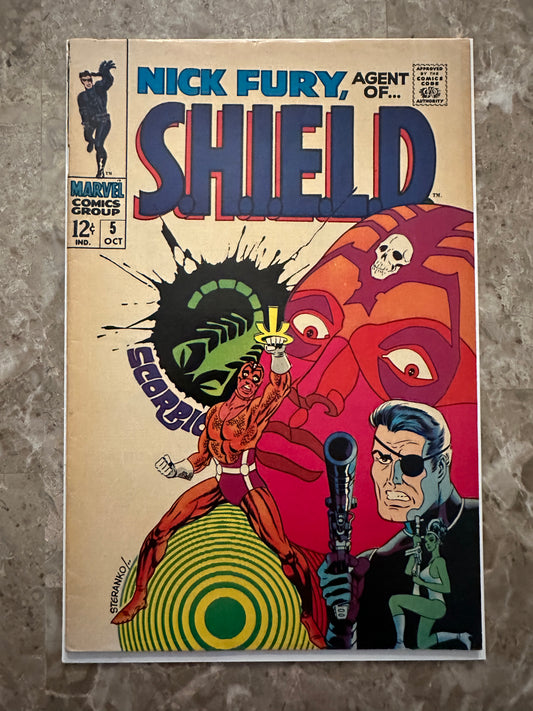Nick Fury Agent of S.H.I.E.L.D #5 FN+ 6.5 (1968 Marvel) - Beautiful cope for grade