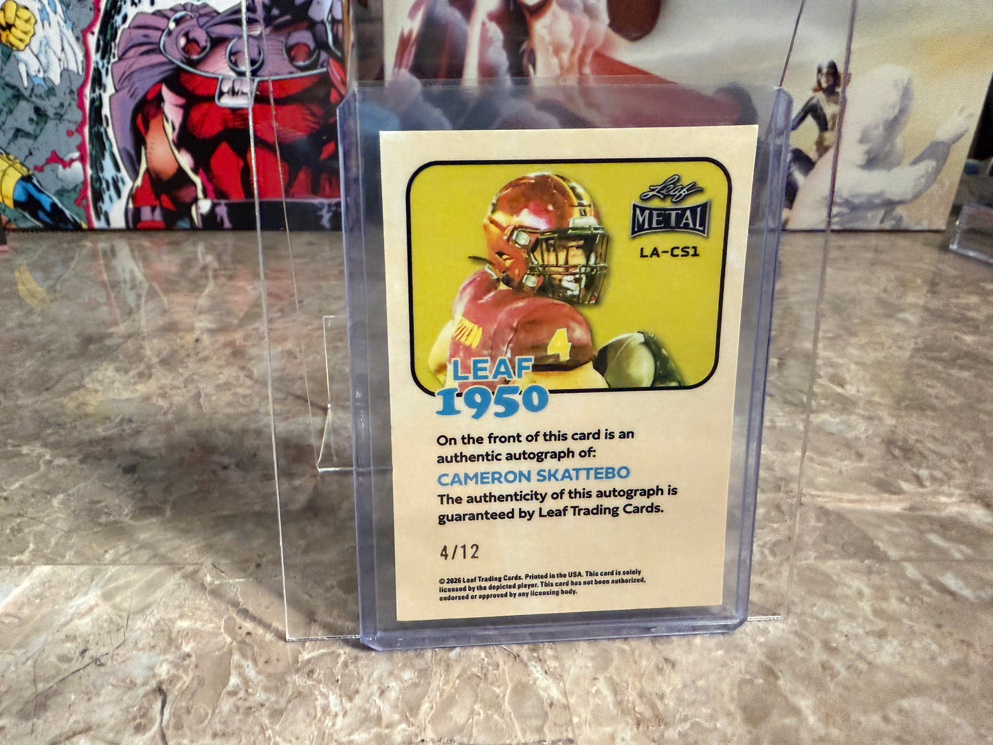 2026 Leaf Metal Football Cam Skattebo 1950 Gold Auto 1/1 Lot