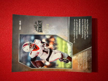 Jamier Brown 2026 Leaf Metal Football Base Auto Pink /6 OSU