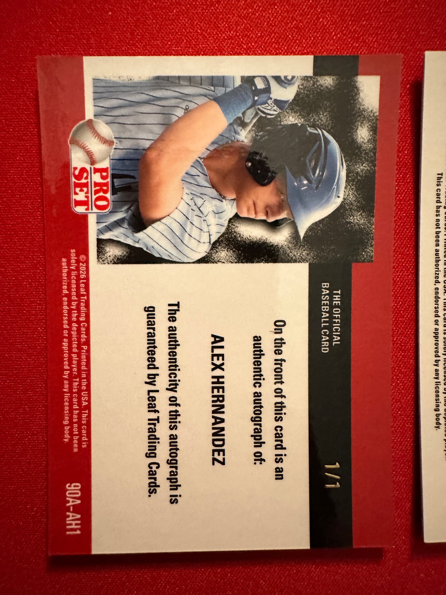 Alex Hernandez 2026 Leaf Pro Set Two-Card Prospect Lot 1/1s