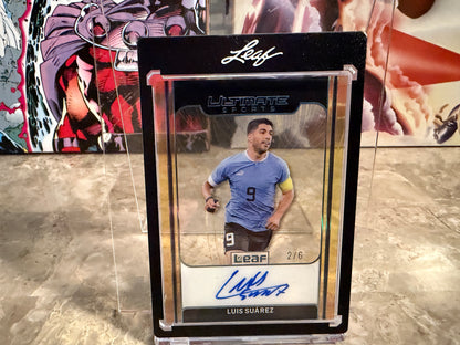 Luis Suarez 2026 Leaf Ultimate Sports Gold Leaf Signatures Clear Auto /6