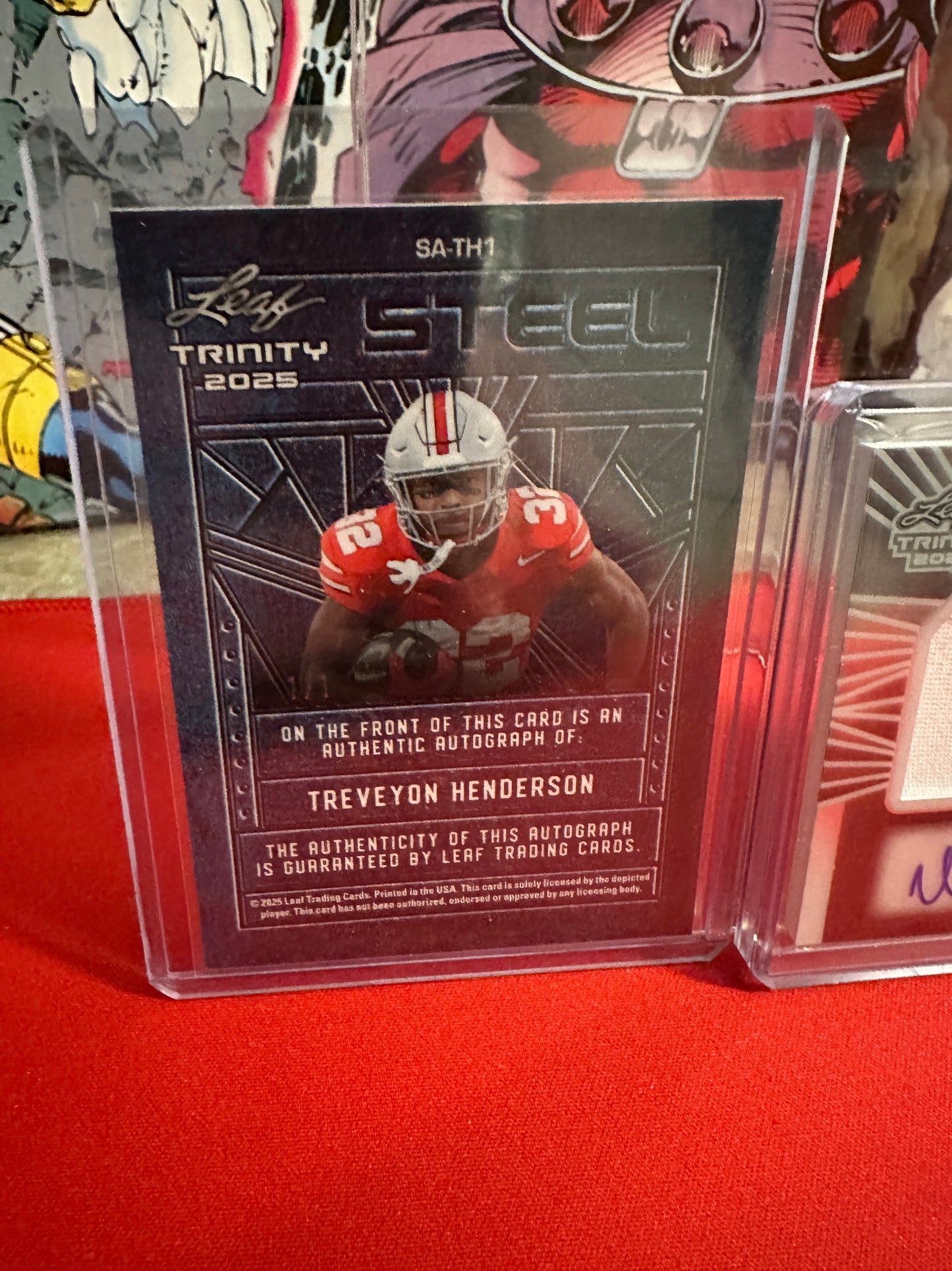 2025 Leaf Trinity Steel Auto 1/1 TreVeyon Henderson + Will Howard + Jamier Brown