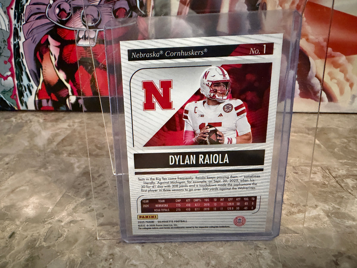 Dylan Raiola 2025 Panini Silhouette Football Base Red Color Match /75 #1