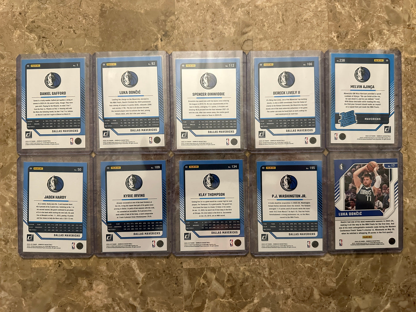 2024 Panini Donruss Basketball Dallas Mavericks Team Set (10 cards)