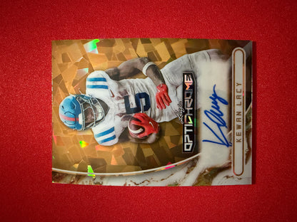 Kewan Lacy 2026 Leaf Optichrome Football Base Auto Gold Crystal 1/1