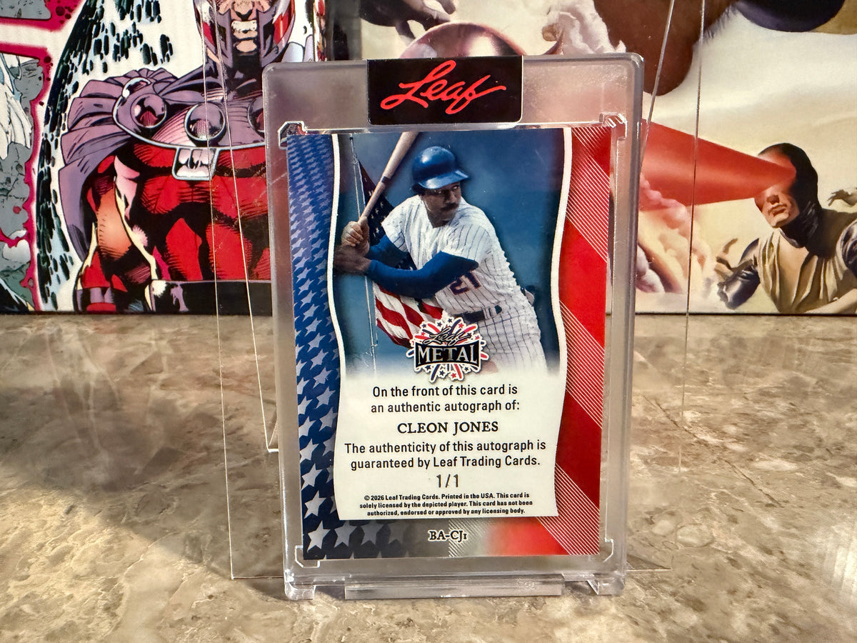Cleon Jones 2026 Leaf Independence Day Base Auto 250th Anniversary Super 1/1