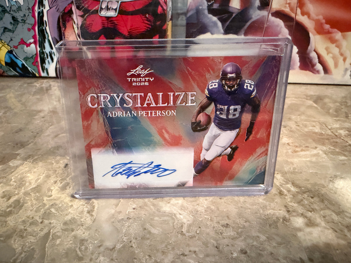 Adrian Peterson 2026 Leaf Trinity Football Crystalize Auto Red /5