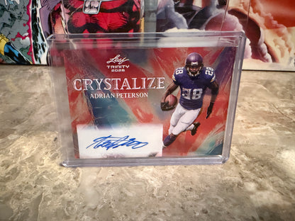 Adrian Peterson 2026 Leaf Trinity Football Crystalize Auto Red /5