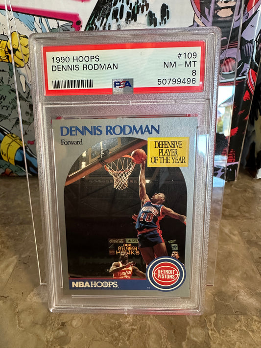 Dennis Rodman #5 PSA 8 NM-MT (1990 Hoops)